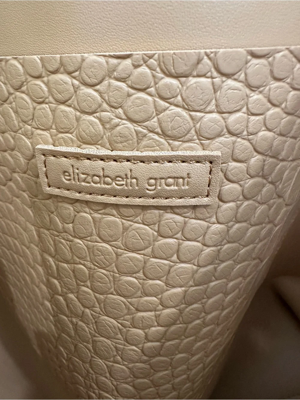 Croc-Embossed Mustard Tote Bag with Double Straps - Picture 7 of 9
